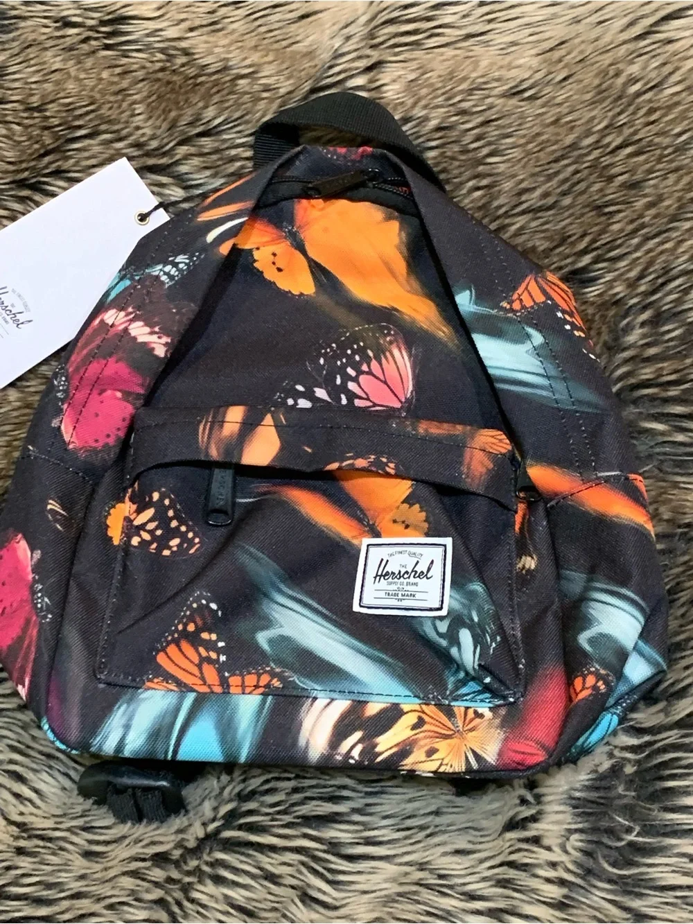 Herschel Supply Co. Classic Warp Butterflies Black Mini Backpack NWT